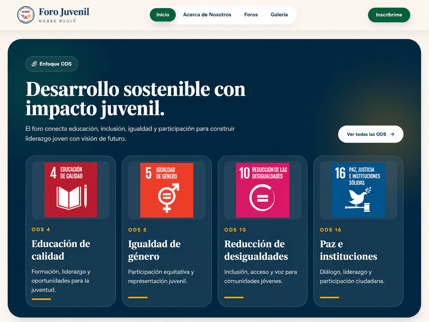 Sustainable Development Goals section